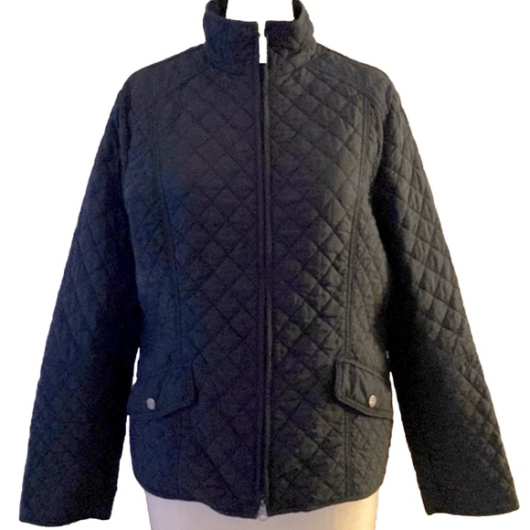 Olsen Jackets & Blazers - OLSEN blue-black quilted jacket, zip front, fitted seams. Lined, outdoor wear.